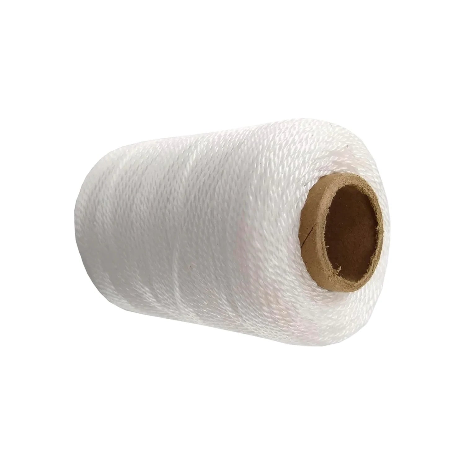 Hilo nylon blanco trenzado para albañil en carrete chico, ideal para trazos y nivelación en construcción