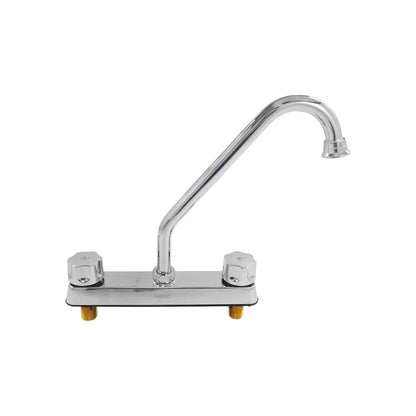 Mezcladora de cocina FIDIC cromada 8 pulgadas, con doble manija y cuello de ganso