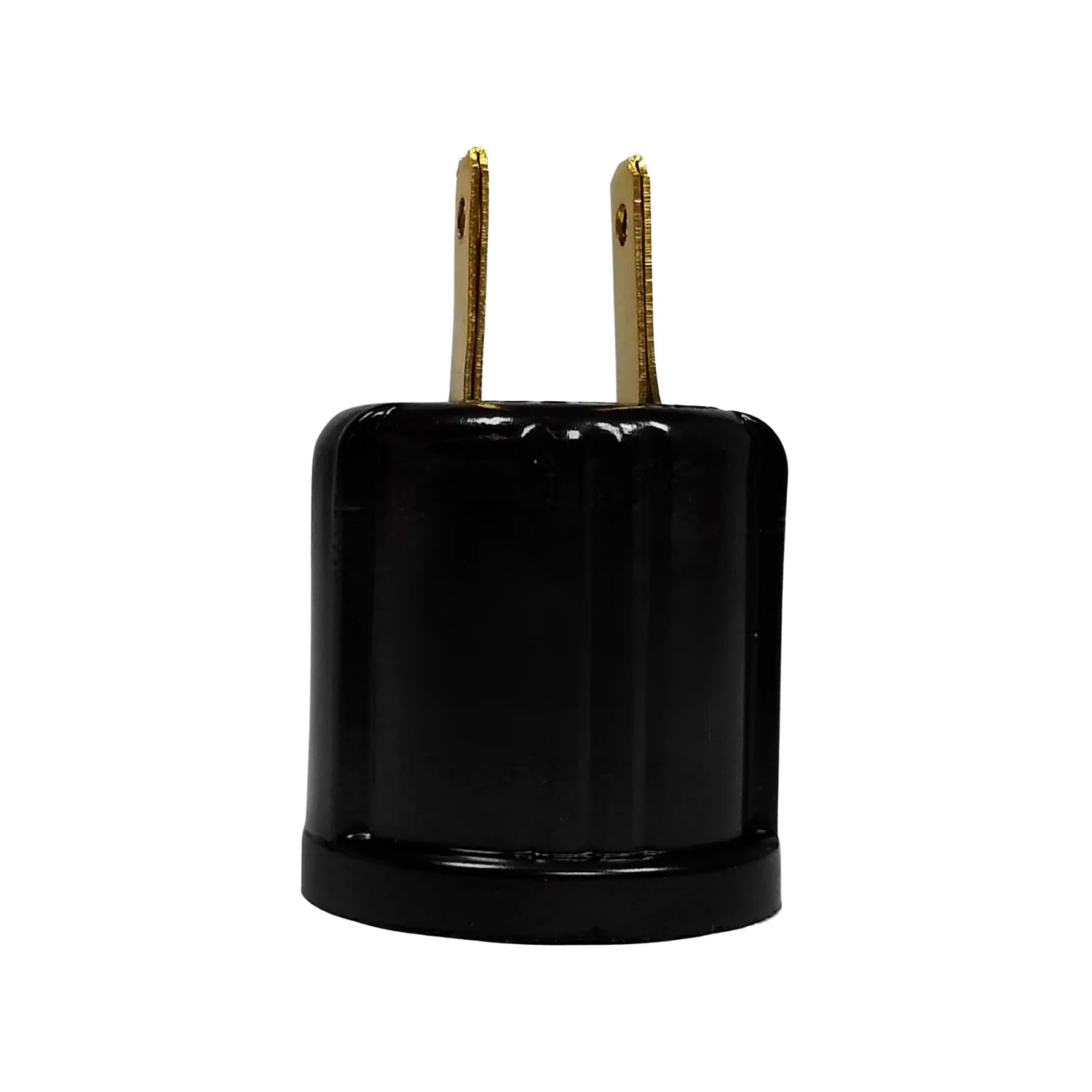 Clavija eléctrica macho de dos patas, enchufe de reemplazo negro para cableado doméstico.