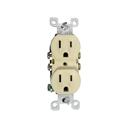 Contacto dúplex marfil con conexión a tierra 15A 125V