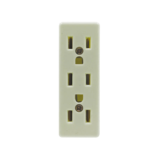 Contacto eléctrico triple blanco aterrizado 125V, tomacorriente de pared