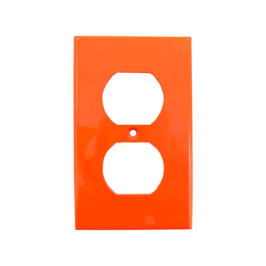 Placa dúplex naranja brillante para tomacorriente eléctrico, cubierta de pared de ferretería