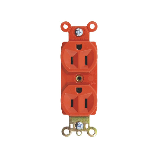 Material ABS naranja.,Tierra aislada.,Para equipos sensibles.,Contactos aterrizados.