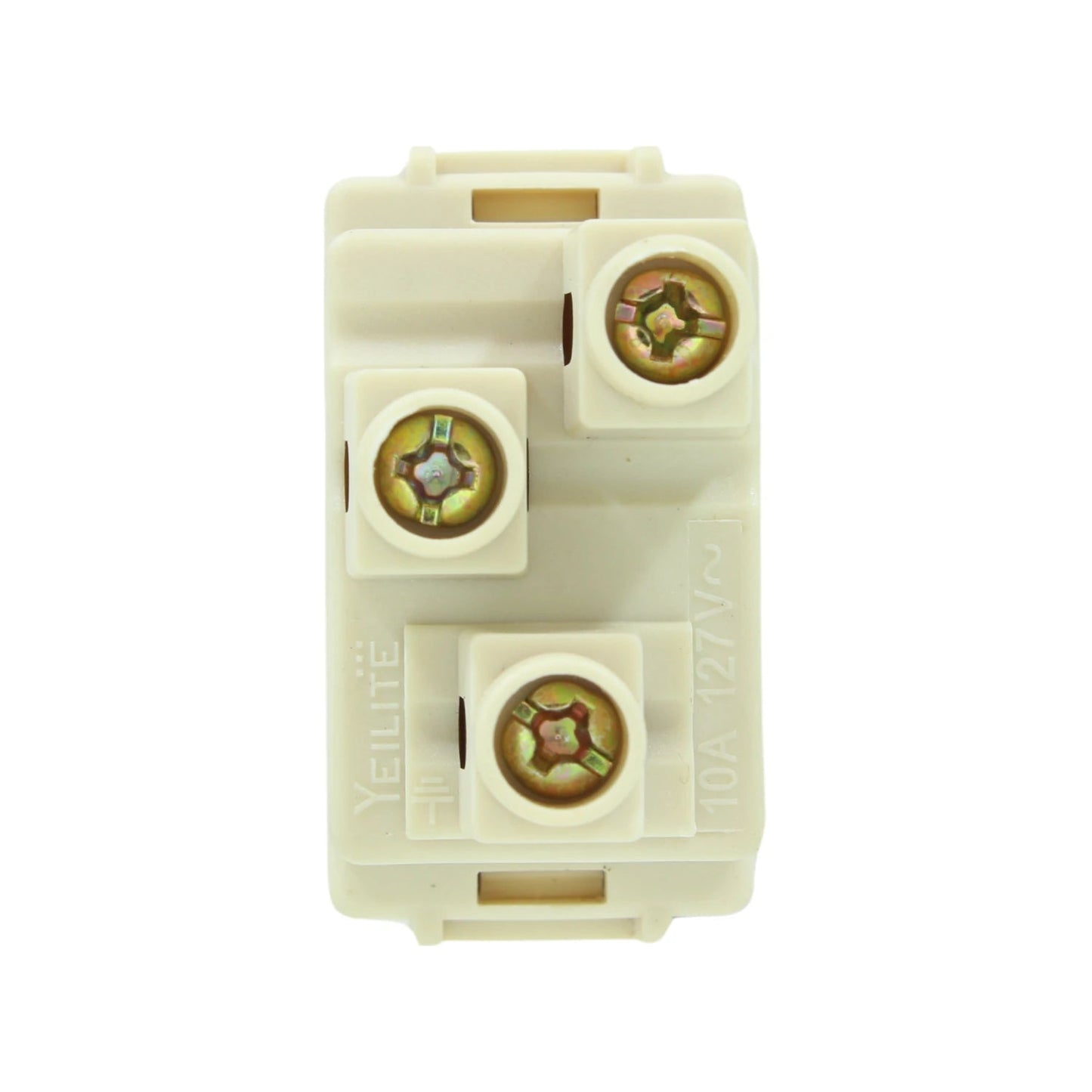 Módulo de cableado eléctrico Yeilite marfil, 3 terminales de tornillo, 10A 127V~ para interruptor o contacto.