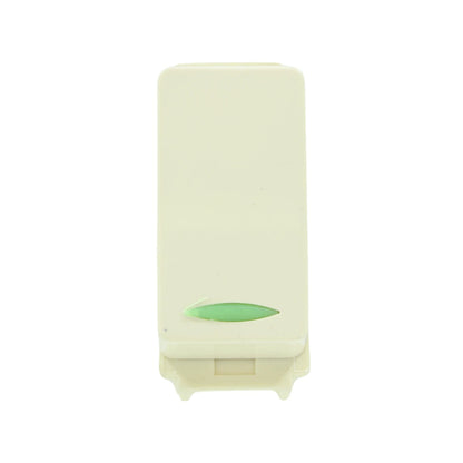 Apagador sencillo marfil con luz indicadora verde, interruptor eléctrico de pared
