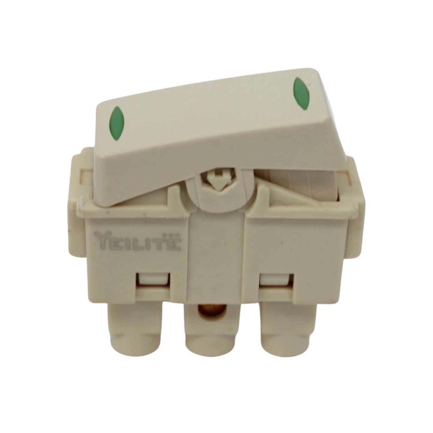 Apagador de escalera 3 vías Yeilite, interruptor eléctrico tipo venecia color marfil