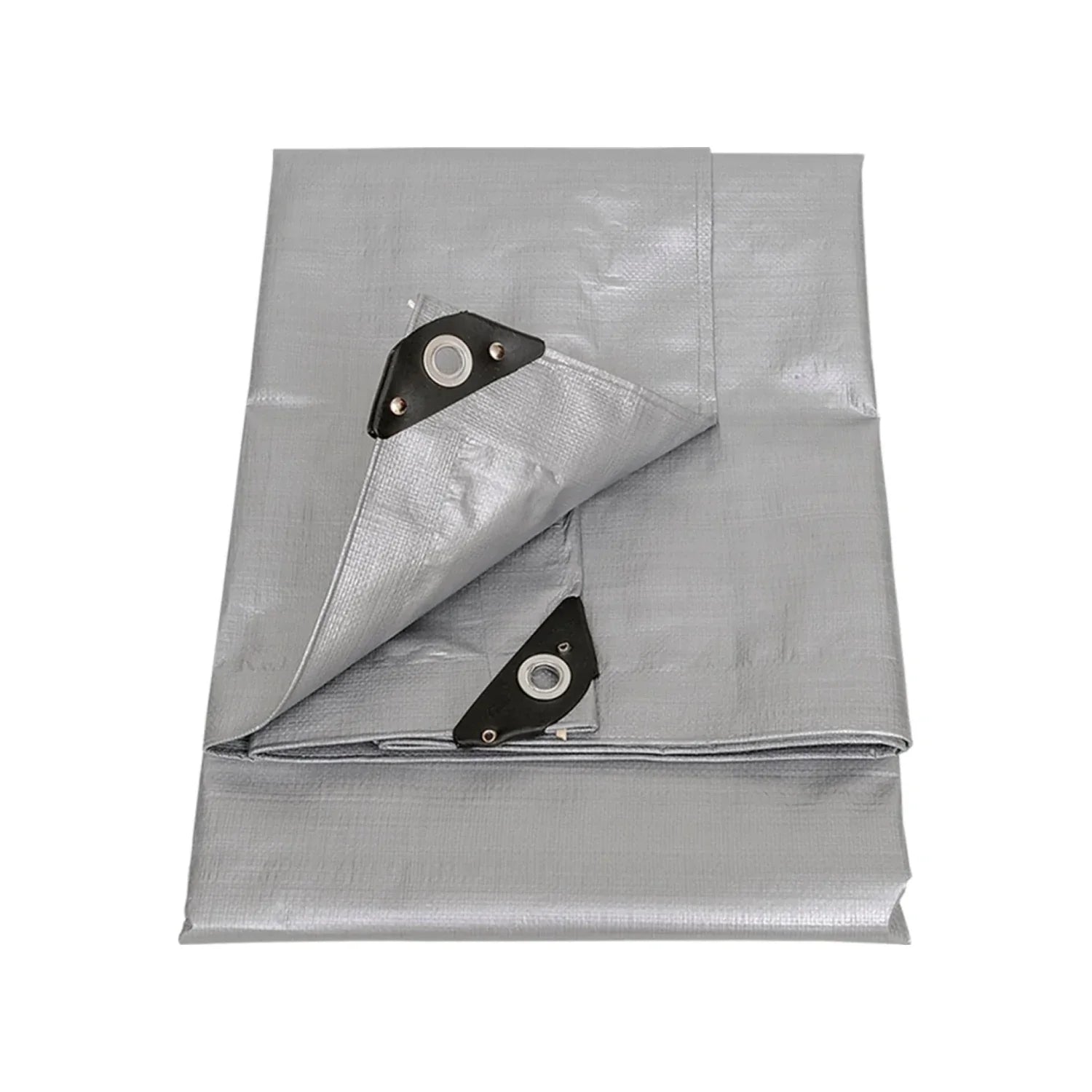 Fabricada en película de polietileno.,Medidas de 2.40 m x 3.04 m (8x10).,Trama de hilo 16×16 por pulgada cuadrada.,Reforzada con ojillos metálicos y costura en sus bordes.,Material tratado para una máxima protección contra el deterioro causado por los rayos ultravioleta.,Uso rudo.,Gris/negro.