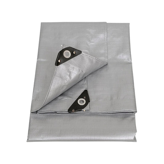 Fabricada en película de polietileno.,Medidas de 3 m x 6 m (10x20).,Trama de hilo 16×16 por pulgada cuadrada.,Reforzada con ojillos metálicos y costura en sus bordes.,Material tratado para una máxima protección contra el deterioro causado por los rayos ultravioleta.,Uso rudo.,Gris/negro.