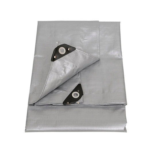 Fabricada en película de polietileno.,Medidas de 3.6 m x 3.6 m (12x12).,Trama de hilo 16×16 por pulgada cuadrada.,Reforzada con ojillos metálicos y costura en sus bordes.,Material tratado para una máxima protección contra el deterioro causado por los rayos ultravioleta.,Uso rudo.,Gris/negro.