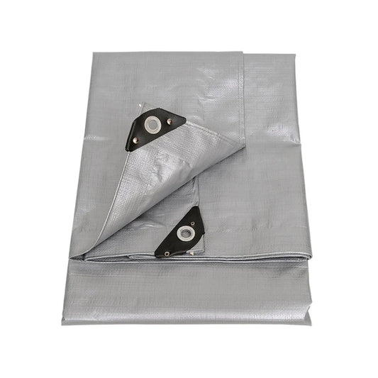 Fabricada en película de polietileno.,Medidas de 4.8 m x 6 m (16x20).,Trama de hilo 16×16 por pulgada cuadrada.,Reforzada con ojillos metálicos y costura en sus bordes.,Material tratado para una máxima protección contra el deterioro causado por los rayos ultravioleta.,Uso rudo.,Gris/negro.