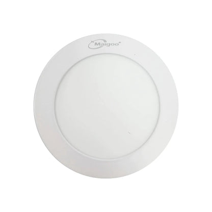 Lámpara panel LED redonda Maigoo blanca, ideal para iluminación general de techos en interiores.