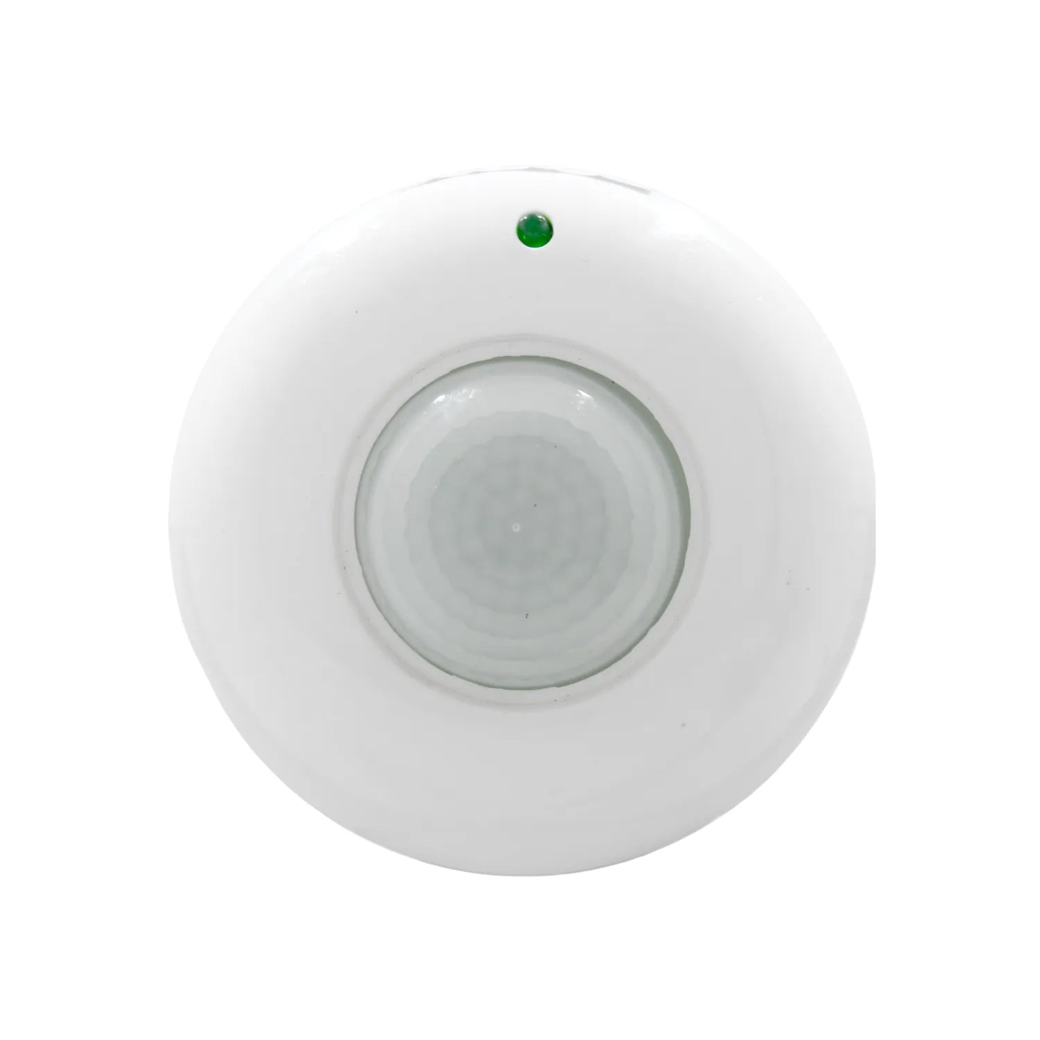 Sensor de movimiento PIR circular para techo color blanco con indicador LED verde para iluminación automática
