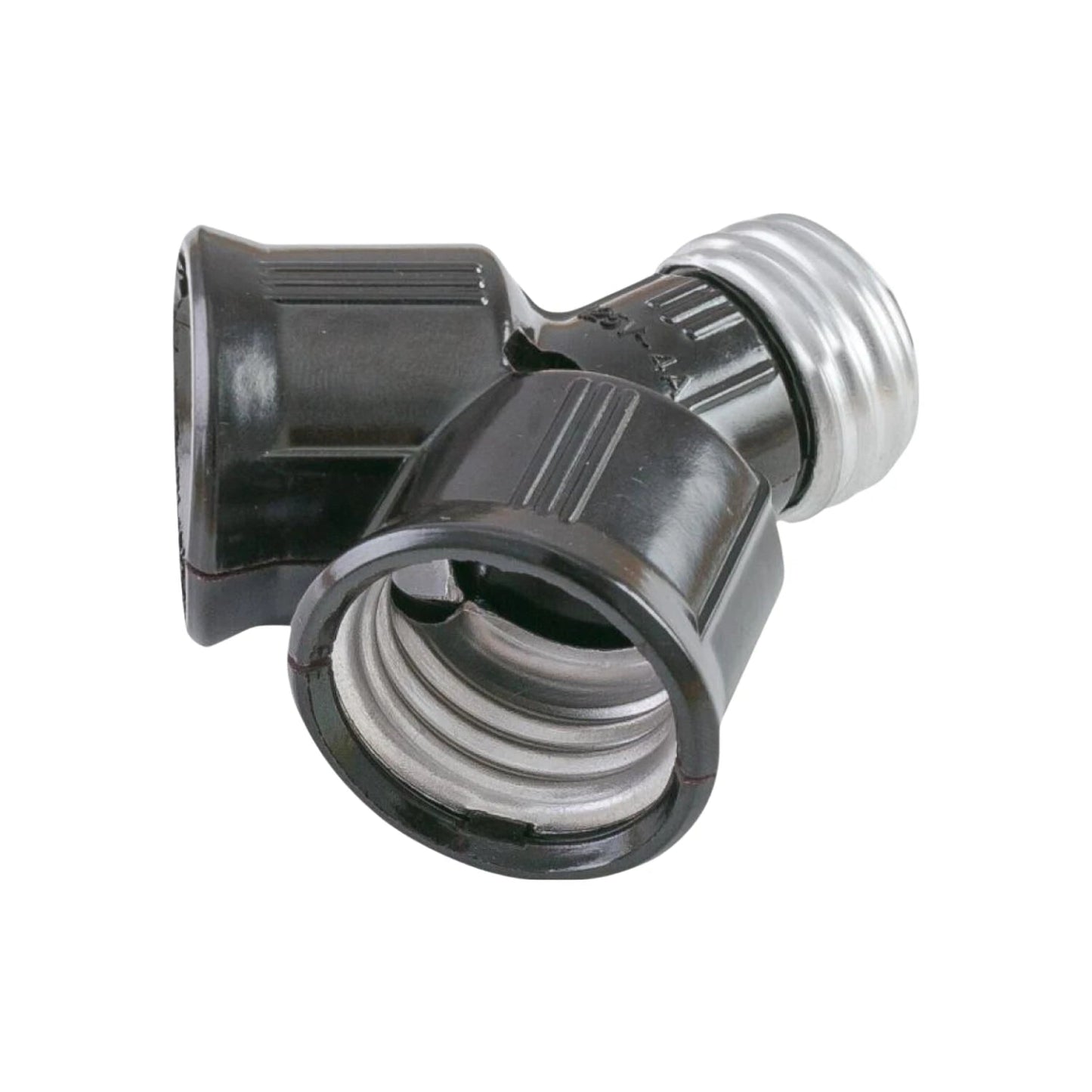 Adaptador doble socket negro para 2 focos, divisor tipo Y de rosca E27, portalámparas.