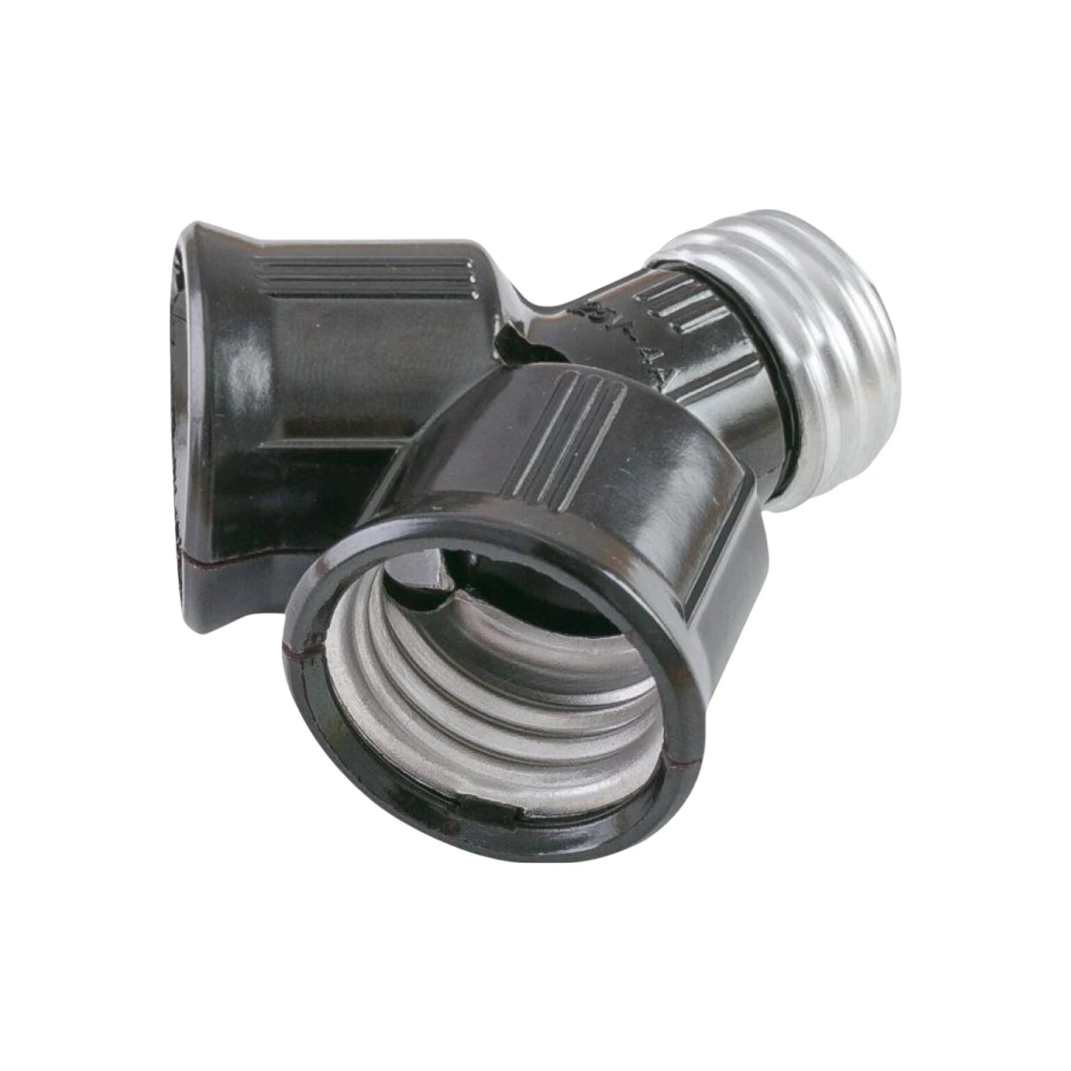 Adaptador doble socket negro para 2 focos, divisor tipo Y de rosca E27, portalámparas.