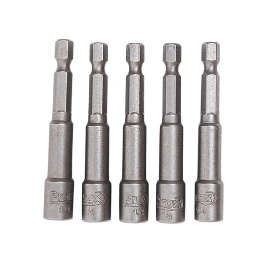 Fabricadas en acero.,Resistente a la torsión.,3/8"x2 1/2" para atornilladores 3/8",Incluye 5 dados.