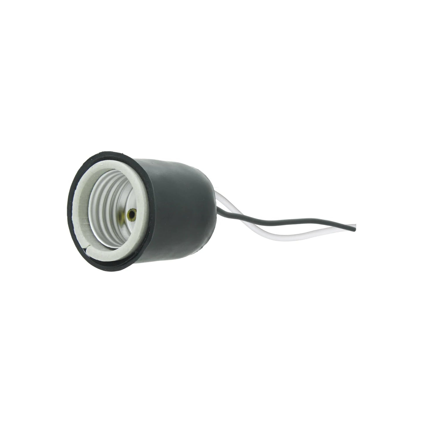 Socket de porcelana negro para intemperie con cables, base de foco E26