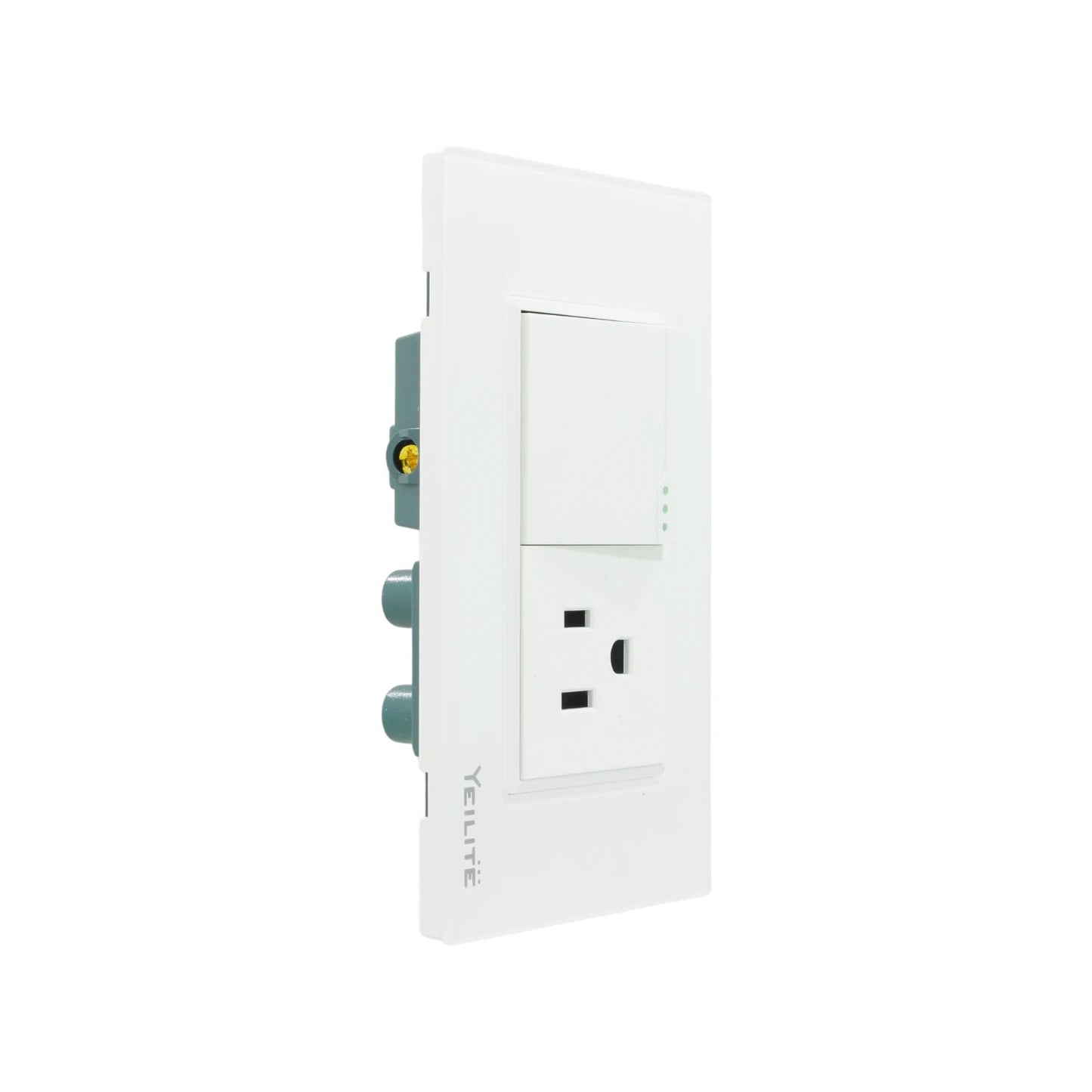 Placa de pared blanca Yeilite de cristal con interruptor de luz y contacto eléctrico.