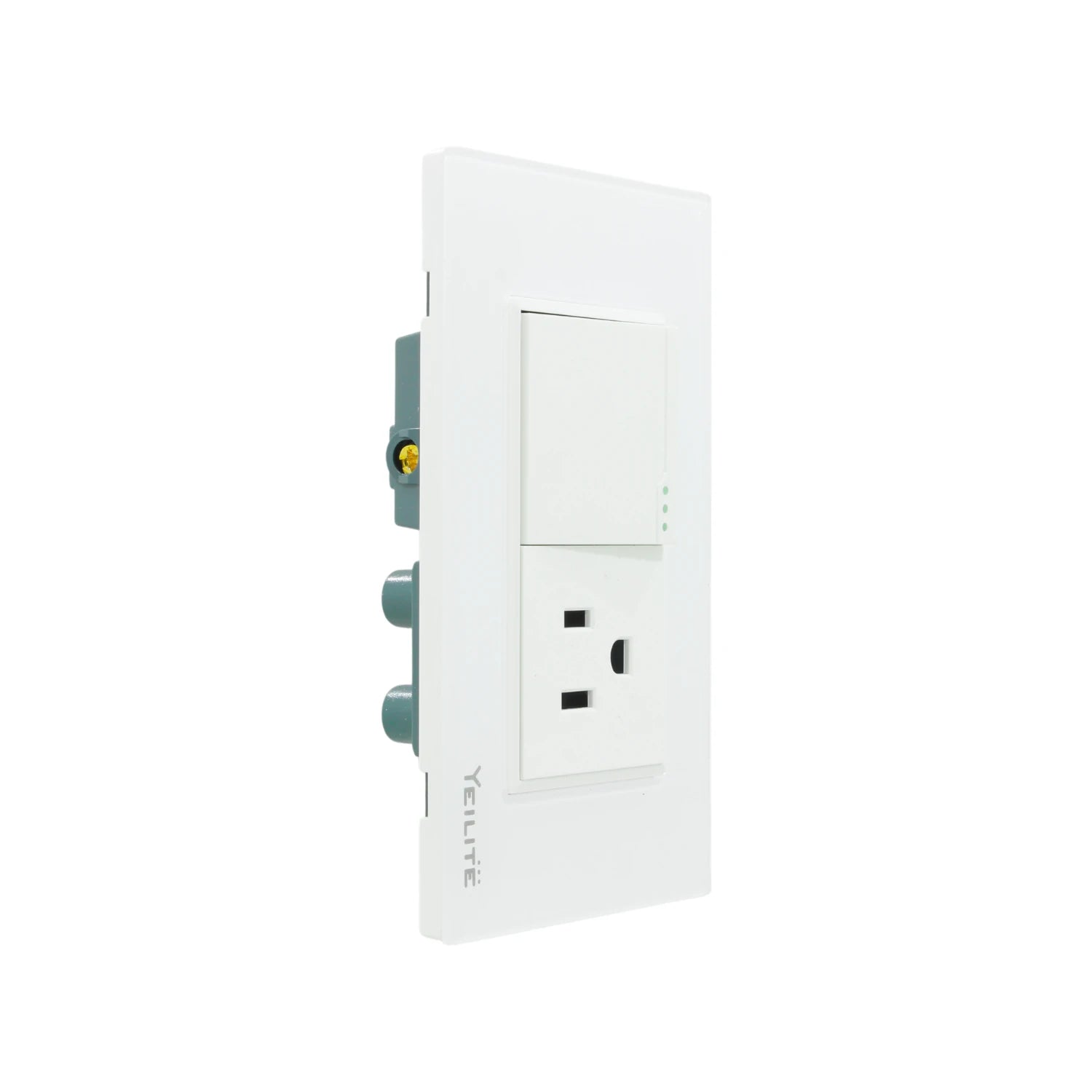 Placa de pared blanca Yeilite de cristal con interruptor de luz y contacto eléctrico.