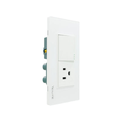 Placa de pared blanca Yeilite de cristal con interruptor de luz y contacto eléctrico.