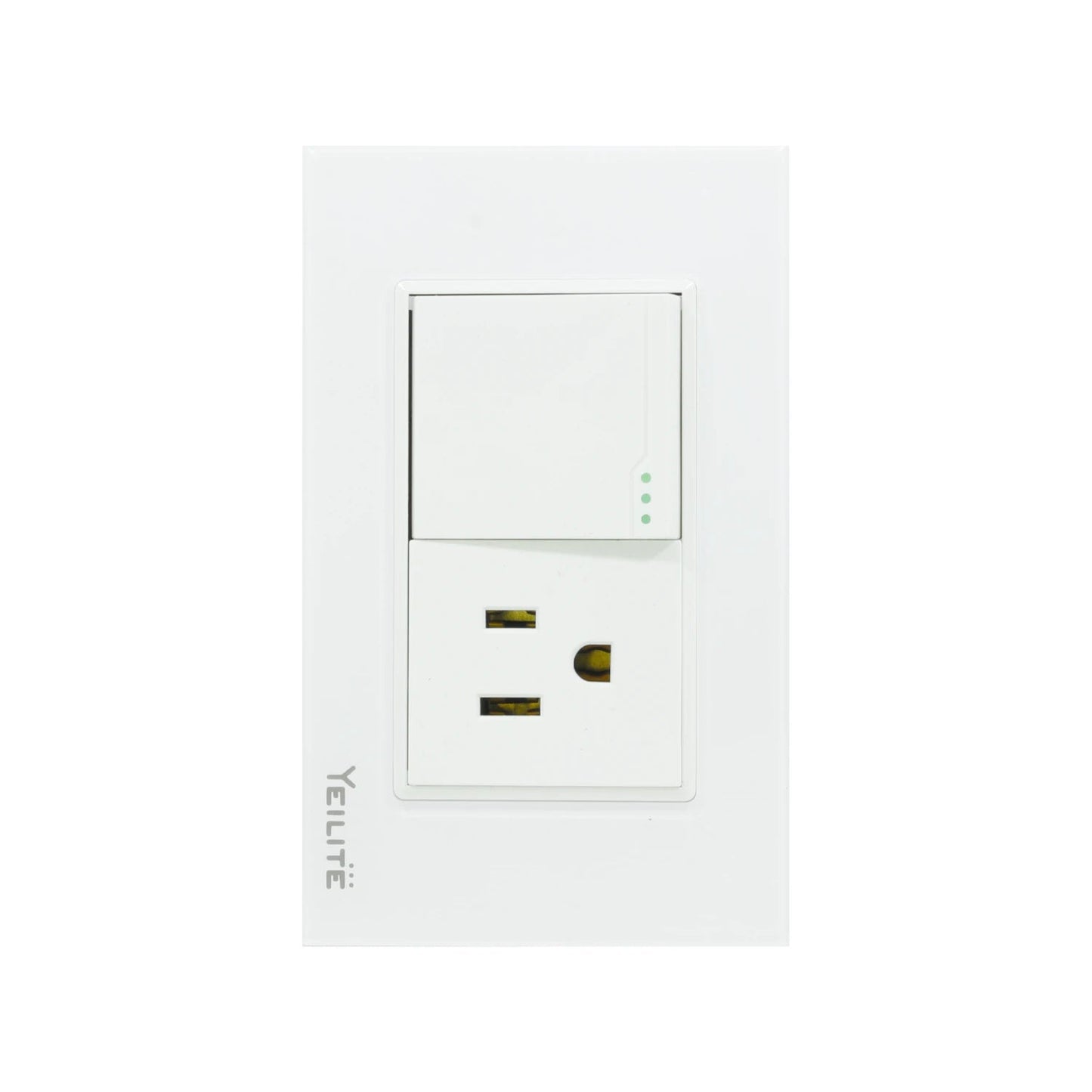 Placa de pared blanca Yeilite con interruptor de luz inteligente y tomacorriente aterrizado