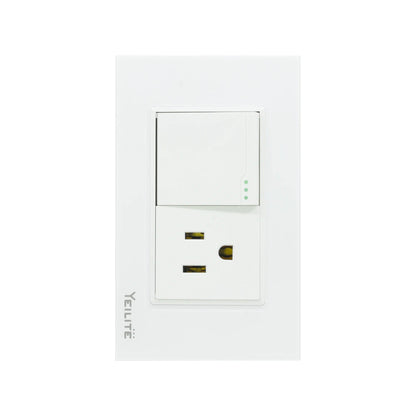 Placa de pared blanca Yeilite con interruptor de luz inteligente y tomacorriente aterrizado