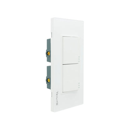 Apagador doble Yeilite blanco para luz, placa moderna de cristal con 2 interruptores e indicadores LED para escalera