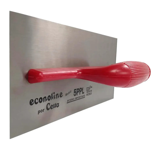 Llana de albañilería econoline Celta, hoja de acero inoxidable, mango rojo ergonómico, Modelo 5PPL