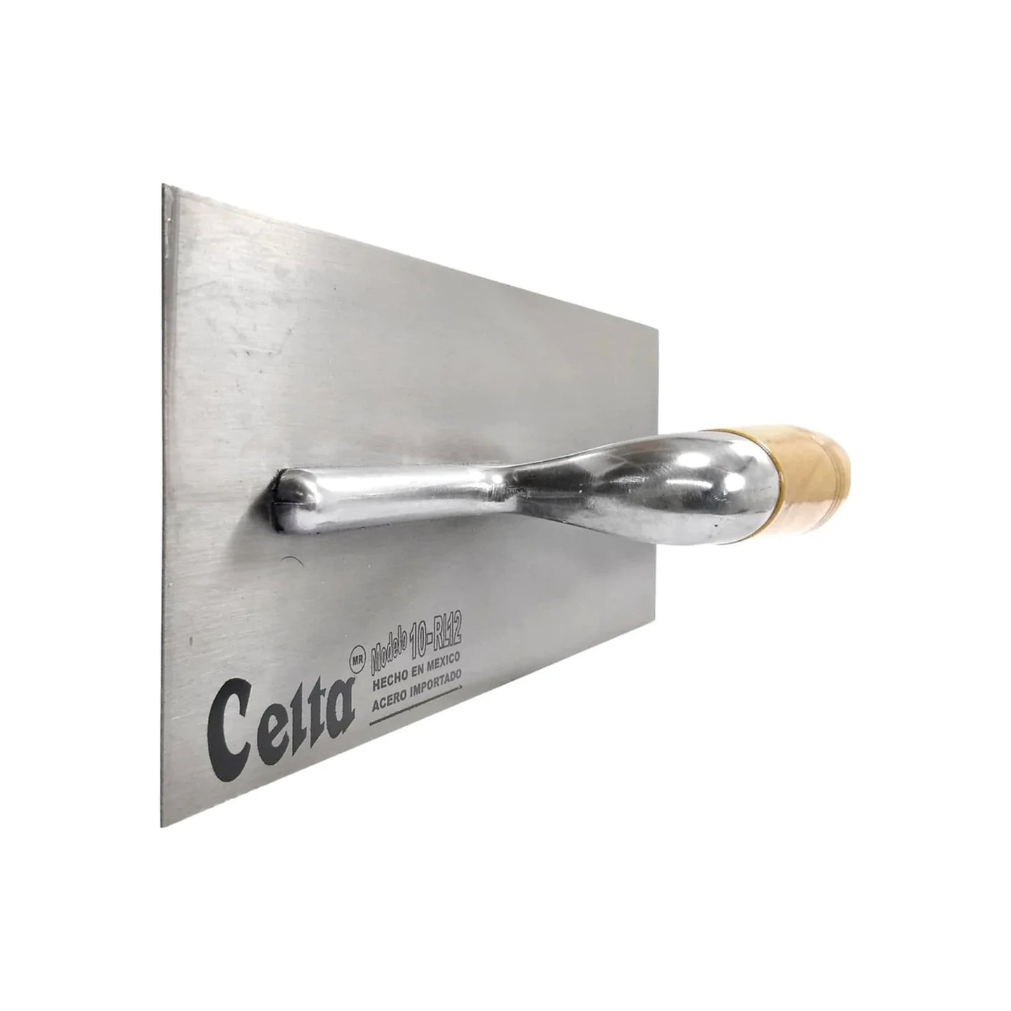 Llana lisa profesional de acero Celta 10-RL12 con mango de madera para albañilería