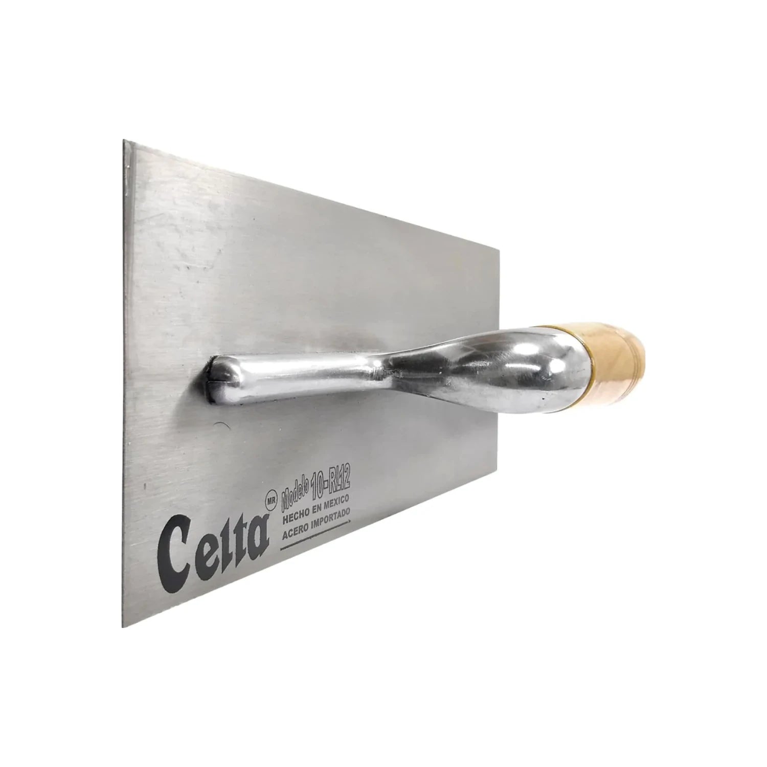 Llana lisa profesional de acero Celta 10-RL12 con mango de madera para albañilería