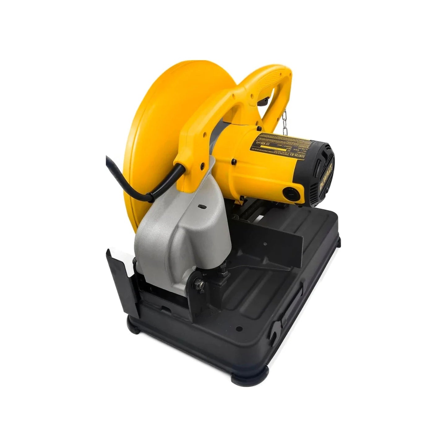 Cortadora de metal Dewalt amarilla con disco abrasivo para cortes precisos en acero y perfiles.