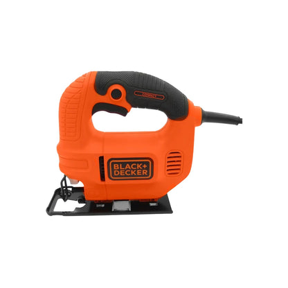 Sierra caladora Black+Decker naranja compacta, herramienta eléctrica para cortes de precisión