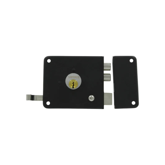 Cerradura/Chapa insta fácil dos bulones derecha negra Soprano 9290307
