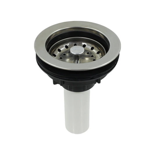 Cuerpo de PVC,Canastilla de acero inoxidable.,Incluye: canasta, tubo, empaque y tuerca.