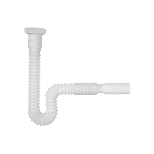 Céspol flexible y extensible ‘‘sin contra" para fregadero.,Material Polipropileno.,Tuercas PVC,Empaque plástico.
