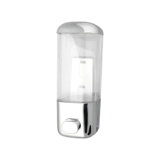Dispensador de jabón o gel antibacterial.,Fabricado de ABS,Acabado: Cromo.,Ideal para una limpieza fácil y práctica.,Modelo 70110,Medidas: Altura total 22 cm,Ancho total 15 cm,Fondo total 8 cm