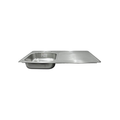 Tarja fregadero de cocina Ekon de acero inoxidable con una tina y escurridor derecho.