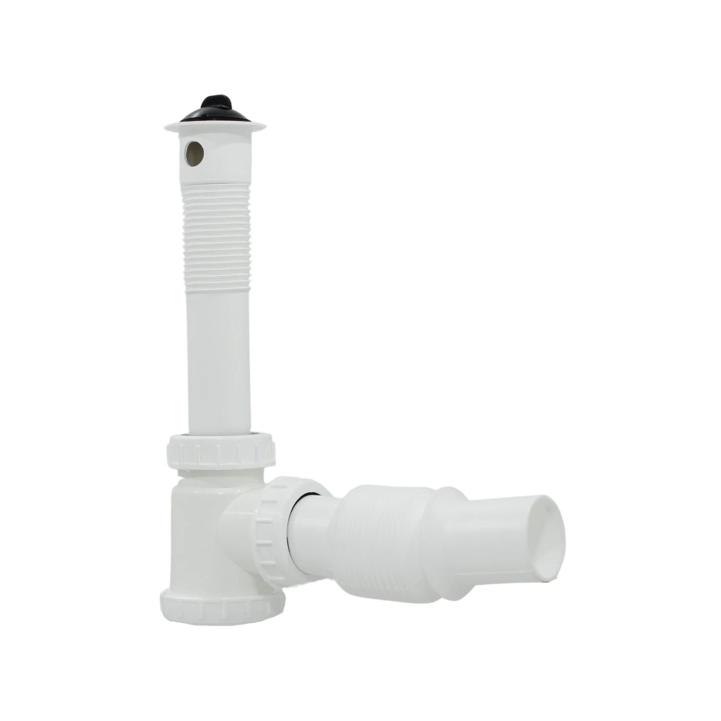 Cespol de lavabo flexible blanco con trampa de desagüe y tubo de rebosadero, para plomería