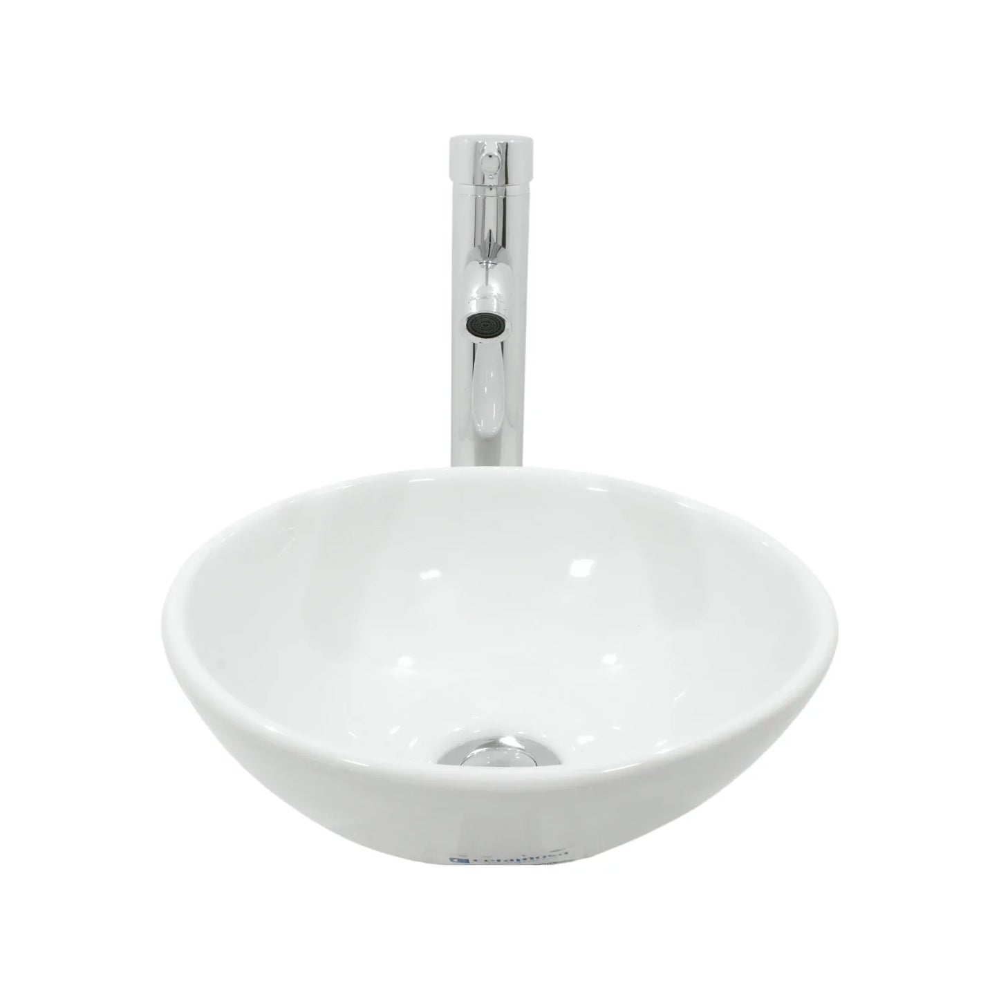 Paquete de lavabo redondo de sobreponer.\n\nIncluye:\n\nLavabo modelo Detroit Ceramosa.\n\nMonomando Ekon 60461\n\nCespol flexible 29292\n\nChupón adaptador 50 x 32 mm\n\nContra sin rebosadero 99002\n\n2 llaves angulares de rosca 11008\n\nCinta teflón de ½” 16220
