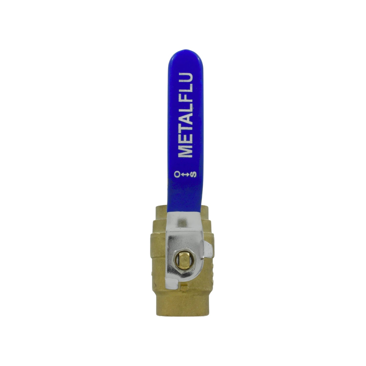 Válvula de esfera de latón soldable 1 pulgada METALFLU con mango azul para plomería y tuberías