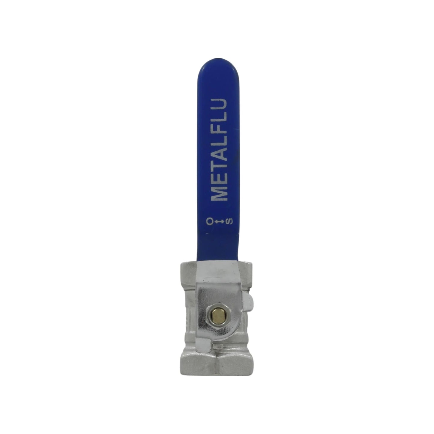 Válvula de esfera Metalflu de latón roscable 1 pulgada con mango azul para control de flujo
