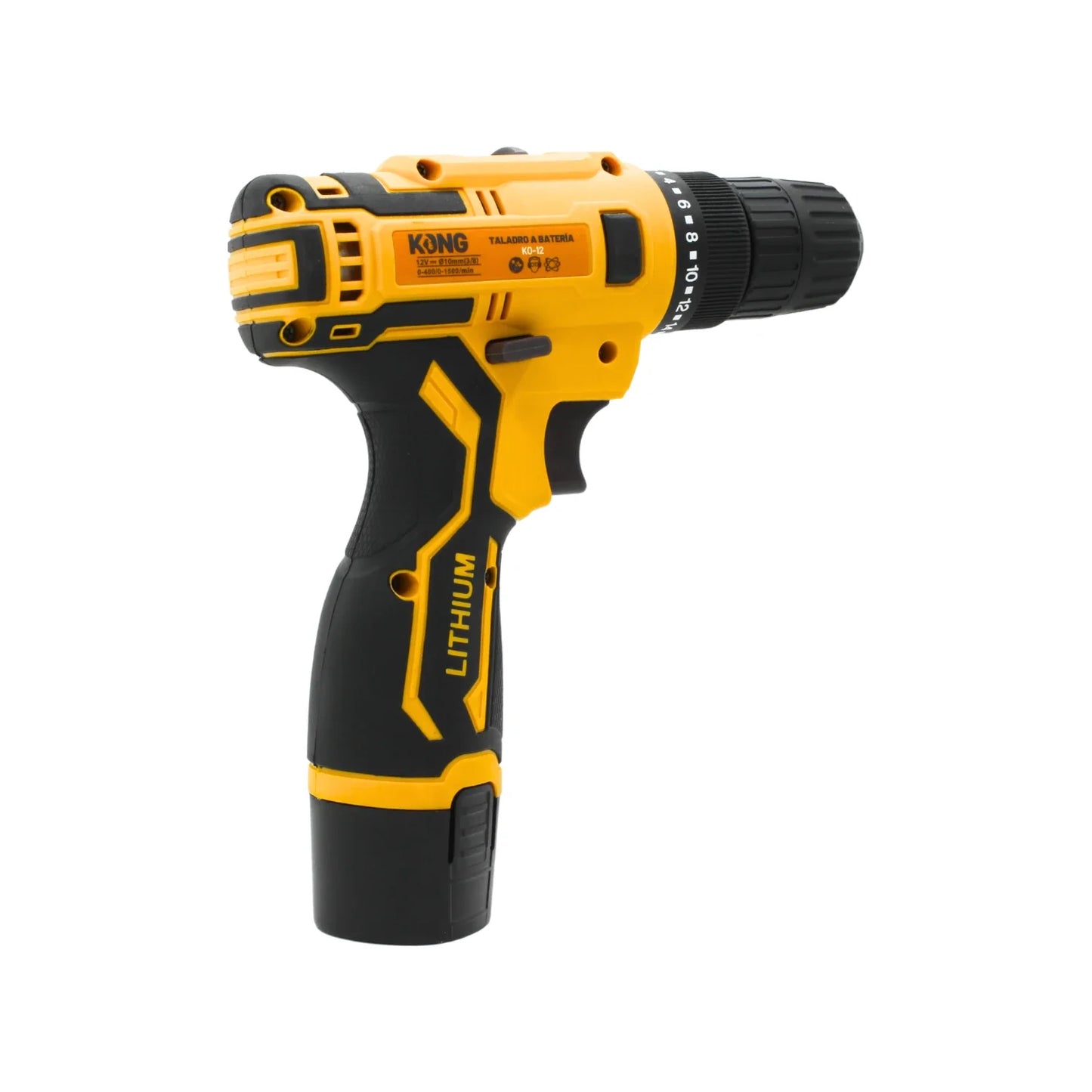 Taladro/atornillador inalámbrico 12 V 3/8 con accesorios Kong KO-12