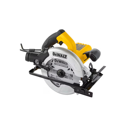 Sierra circular Dewalt 7 1/4" eléctrica amarilla y plateada para construcción y cortes precisos
