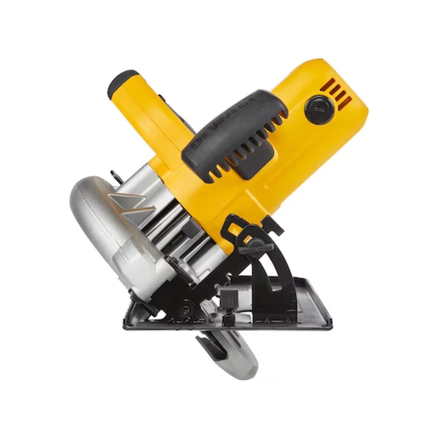 Sierra circular eléctrica Dewalt amarilla y negra 7 1/4" profesional para cortes precisos en madera