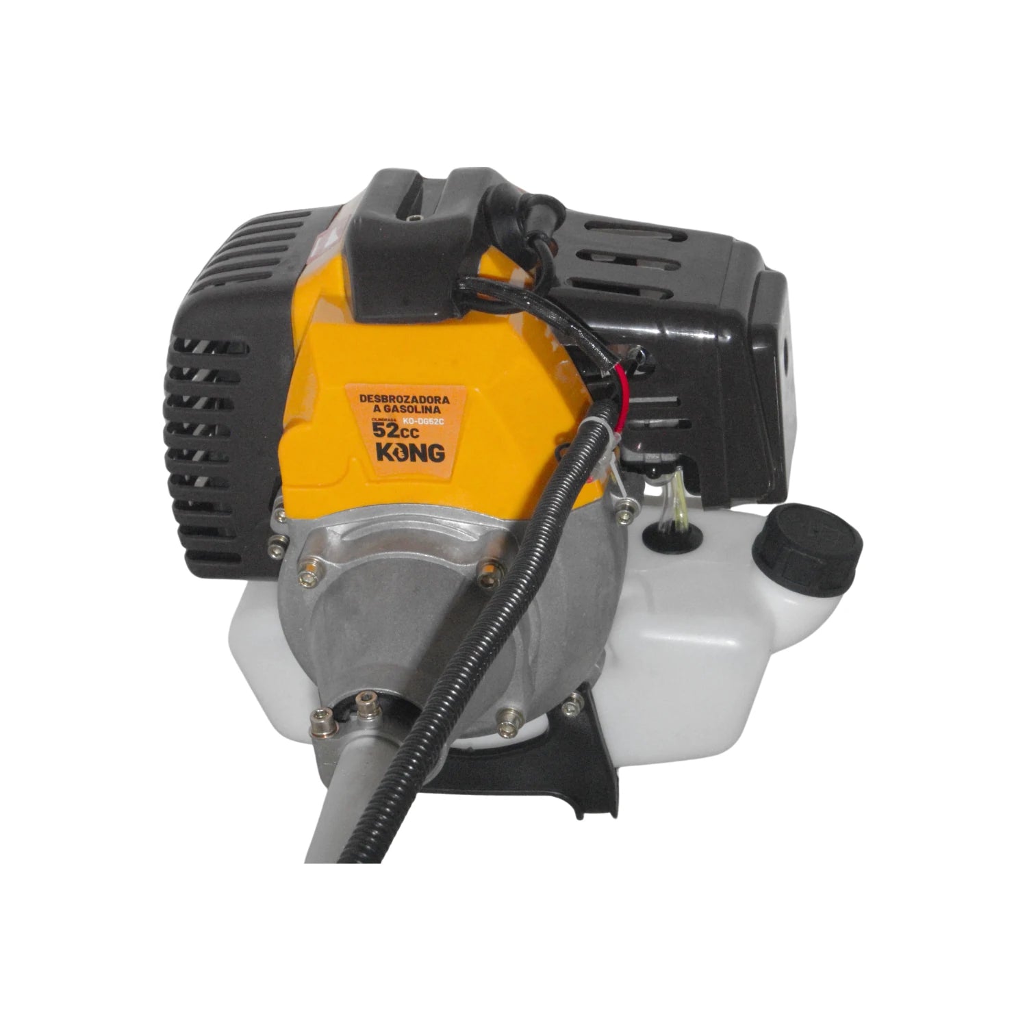 Motor desbrozadora Kong KO-DG52C 52cc a gasolina, carcasa amarilla y negra, potente para desmalezar