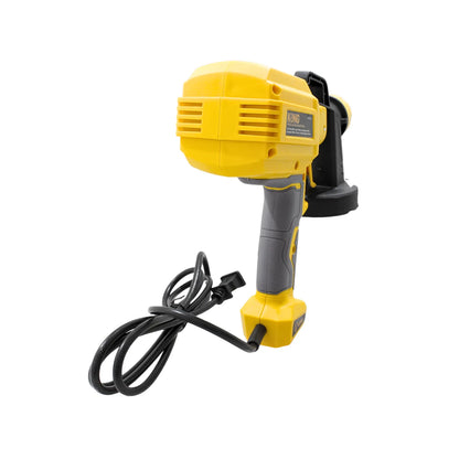 Pistola de pintar eléctrica KONG amarilla y gris con mango ergonómico y cable de alimentación para proyectos domésticos