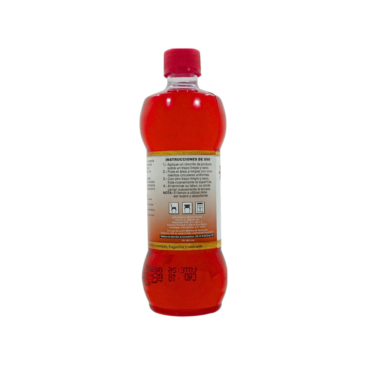 Aceite rojo H24 para muebles, limpiador y abrillantador de madera con aceites minerales para brillo y protección.