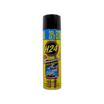 Insecticida H24 Doméstico aerosol 460ml acción inmediata para control de insectos voladores y rastreros.