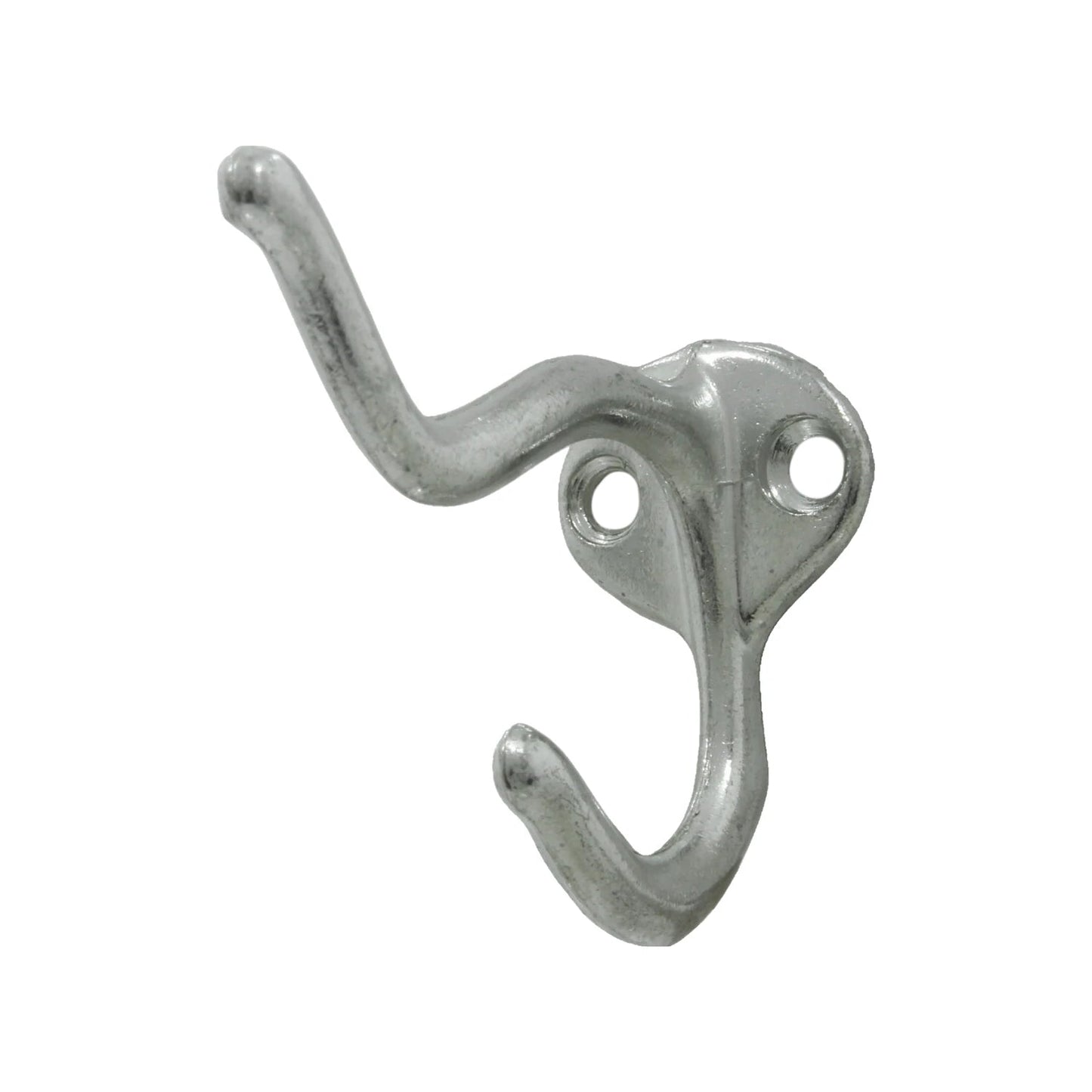 Gancho doble de metal cromado para perchero, ideal para colgar abrigos y ropa en la pared