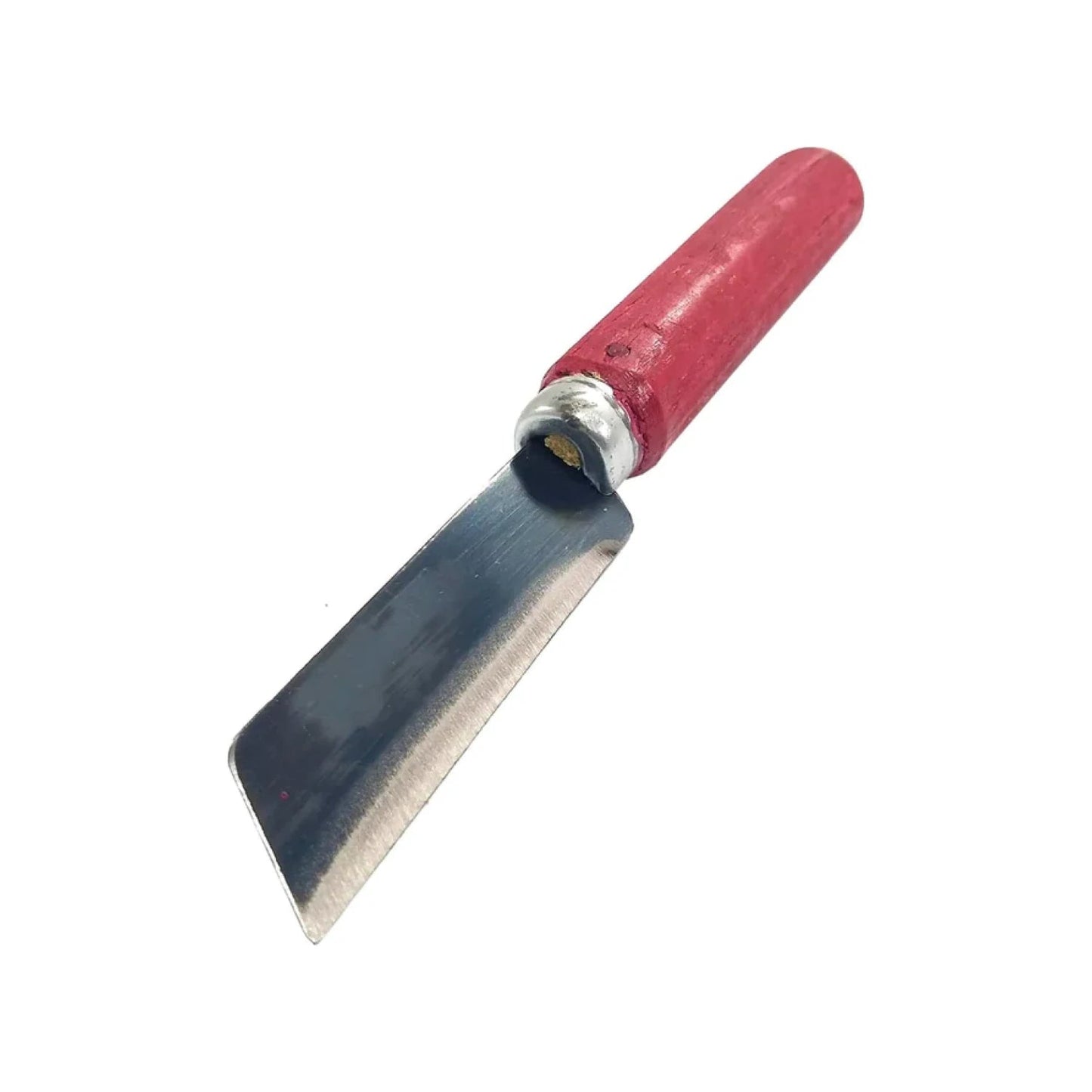 Cuchillo de hoja recta con mango de madera rojo, herramienta de corte multiusos