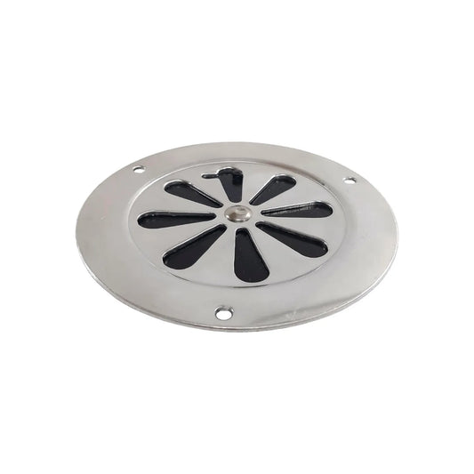 Fabricado de  aluminio y plástico ABS,Tipo flor.,Ideal para uso en baños patios regaderas exteriores e interiores.,Medida 12cm,Incluye 3 tornillos.,Tapa para olores. 
